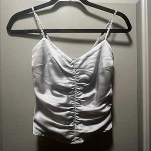 Abercrombie and Fitch rusched silver crop top